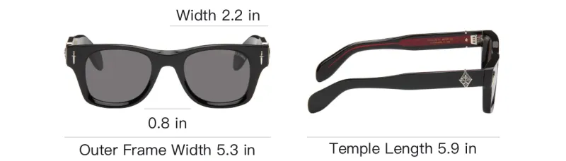 Cutler And Gross Acetate Metal Sterling Silver Sunglasses Men's Black-4