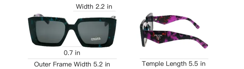 PRADA Square Eyeglass Frames Unisex-5