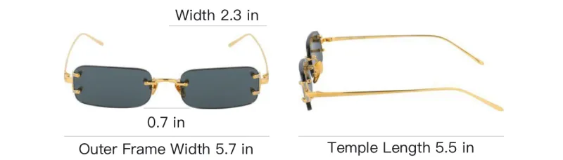 Linda Farrow Metal Rectangular Sunglasses Kids' Gold-4