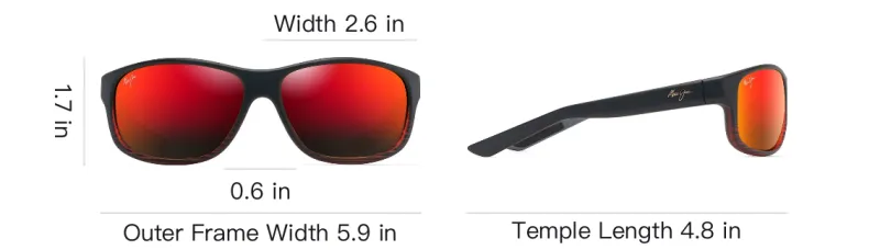 Maui Jim Injection Molded Nylon Square Sunglasses Unisex Black-3