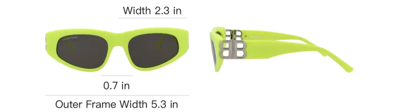 Balenciaga Acetate Metal Cat Eye Sunglasses Unisex Neon Green-3