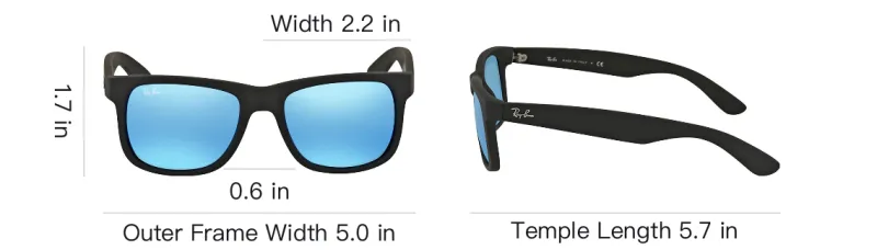 RayBan Justin Classic Rectangular Frame Sunglasses-3