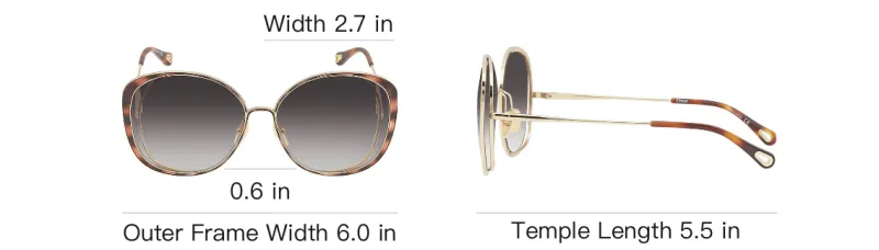 Chloe Metal Cat Eye Sunglasses Women's Brown-3