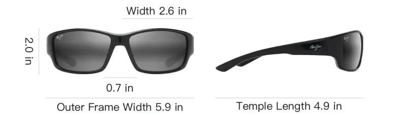 Maui Jim Injection Molded Nylon Irregular Shape Sunglasses Men's Black-3
