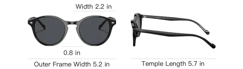 VOGUE Plastic Round Sunglasses Men's Black-3
