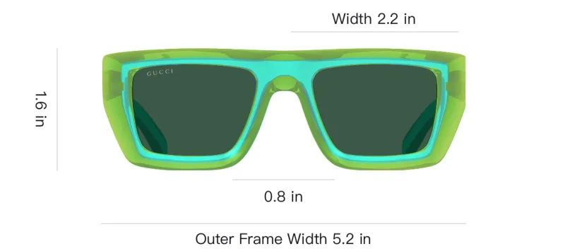 GUCCI Plastic Square Sunglasses Unisex Green-3