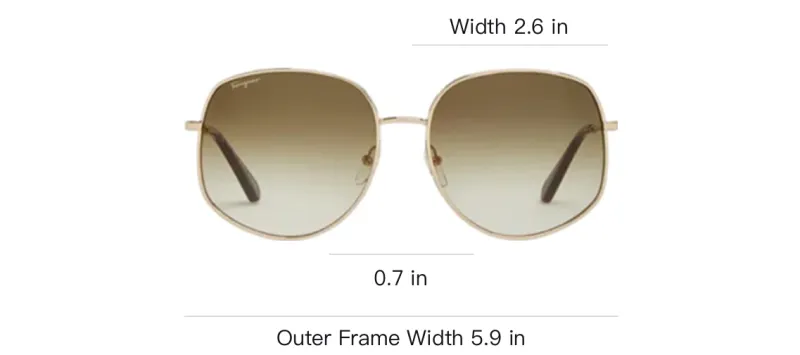 FERRAGAMO Acetate Irregular Shape Sunglasses Women's Gold-3