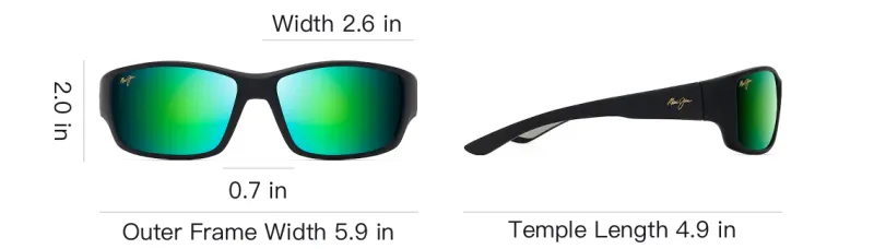 Maui Jim Injection Molded Nylon Irregular Shape Sunglasses Men's Black-3