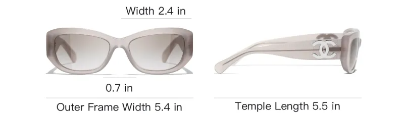 CHANEL Irregular Shape Sunglasses Unisex Gray-5