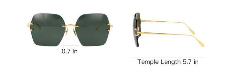 Linda Farrow Titanium Alloy Acetate Irregular Shape Sunglasses Unisex Gold-3