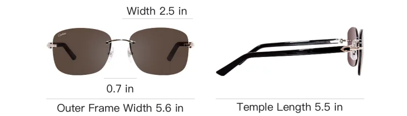 CARTIER Eyewear C Décor Rimless Rectangular-frame Sunglasses-6
