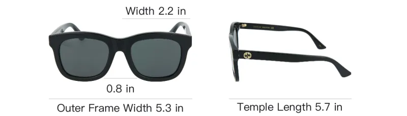 GUCCI Subject To Official Website Square Sunglasses Unisex Black-2