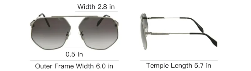 Alexander McQueen Metal Aviator Sunglasses Men's Silver-3