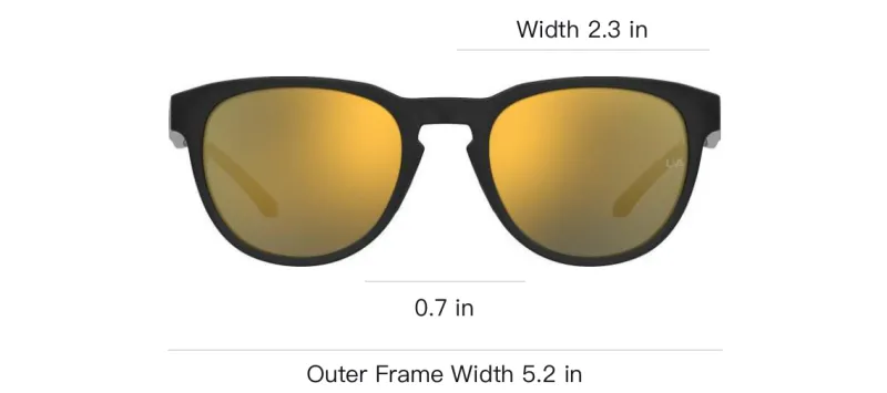 Under Armour Plastic Oval Sunglasses Unisex Black-3