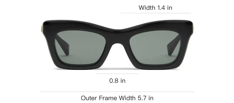 GUCCI Rectangular Sunglasses Women's Black-2