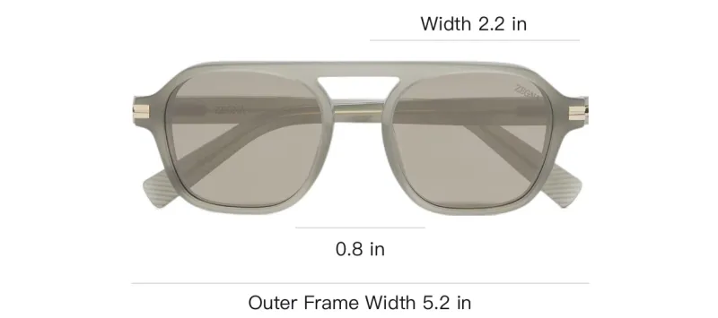 Zegna Acetate Irregular Shape Sunglasses Men's Gray-2