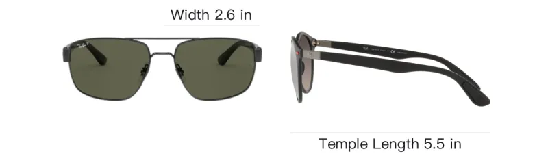 RayBan Rectangular Sunglasses Unisex Black-4