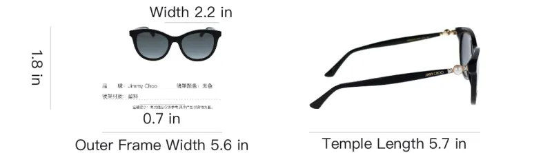Jimmy Choo Plastic Butterfly Sunglasses Women's Black-4
