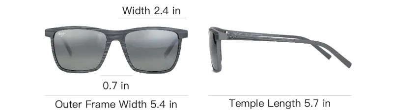 Maui Jim Rectangular Sunglasses Unisex Black-3
