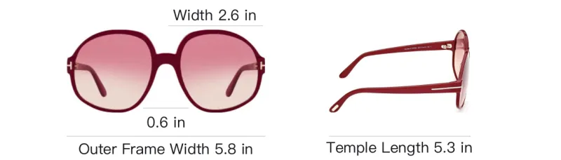 TOM FORD Acetate Irregular Shape Sunglasses Women's Red-3