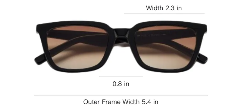 PUBLIC BEACON Acetate Rectangular Sunglasses Women's Black-2