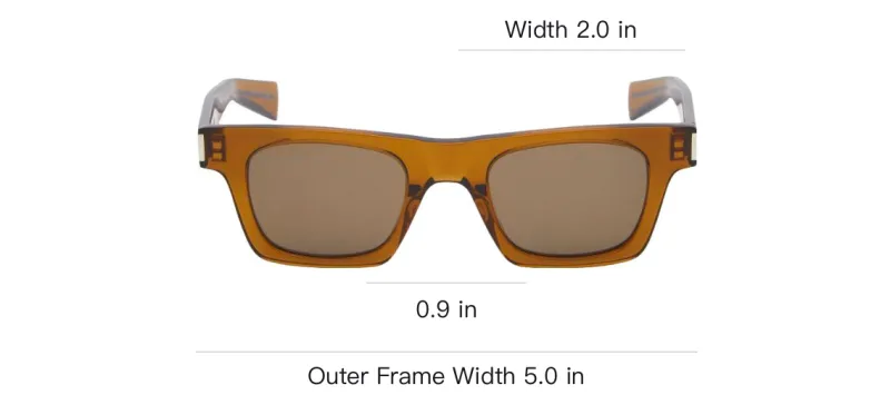 SAINT LAURENT Acetate Square Sunglasses Men's Brown-2
