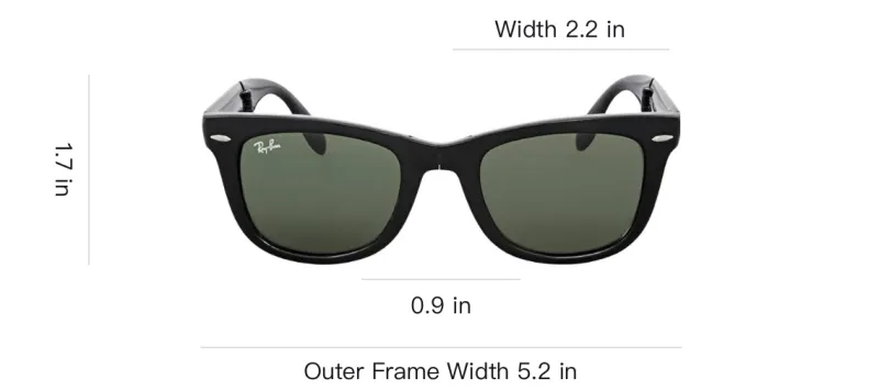 RayBan Wayfarer Folding Classic Square Frame Sunglasses-3
