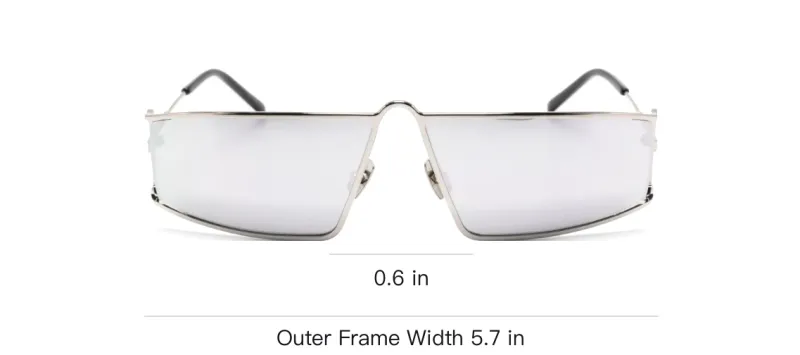 SAINT LAURENT Metal Acetate Irregular Shape Sunglasses Men's Silver-2