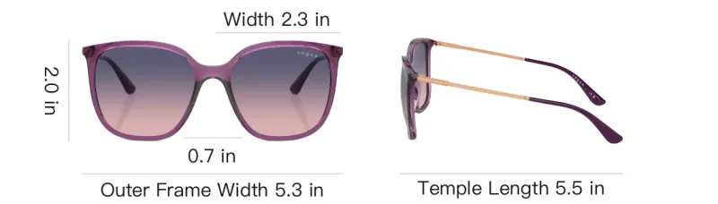 VOGUE Nylon Square Sunglasses Women's Purple-4