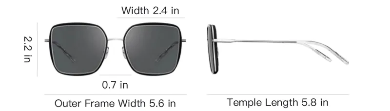 HORIEN Metal And Plastic Square Sunglasses Unisex Multicolor-3