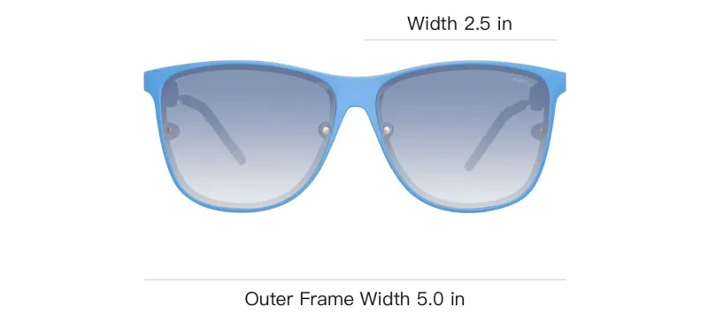 Polaroid Acetate Metal Irregular Shape Sunglasses Unisex Blue-3