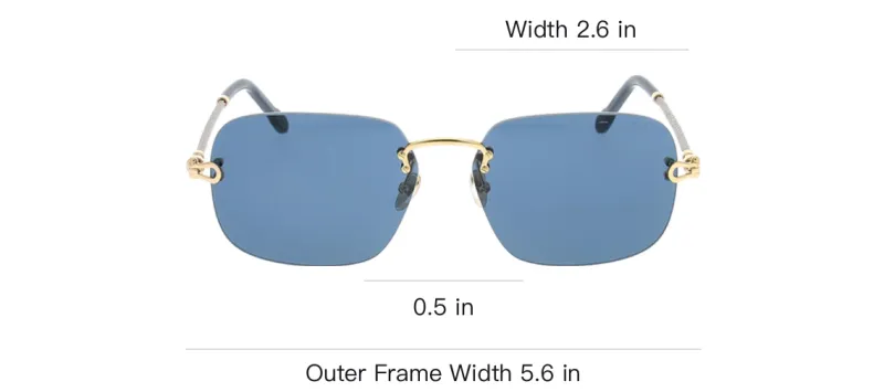 FRED Metal Irregular Shape Sunglasses Unisex Gold/Black-2
