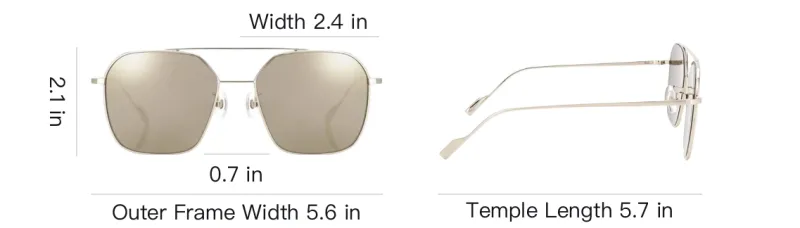 JINS Metal Aviator Sunglasses Unisex Gold-4