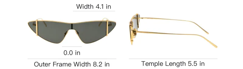 SAINT LAURENT Cat Eye Frame Metal Sunglasses-2