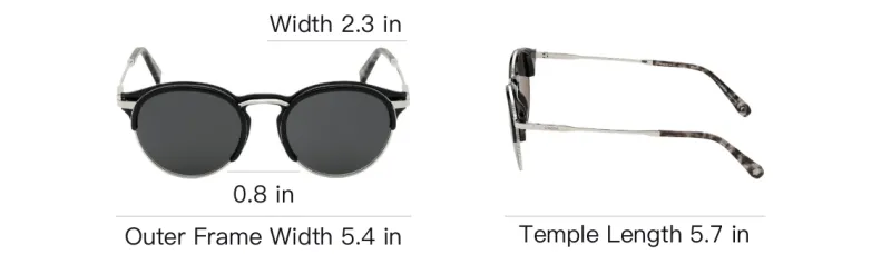 OMEGA Metal Round Sunglasses Men's Black-3