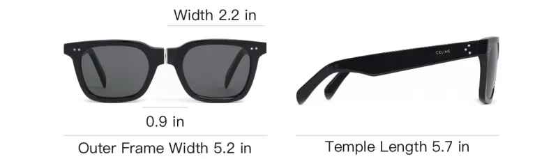 CELINE Black Frame 44 Sunglasses In Acetate With Metal-3