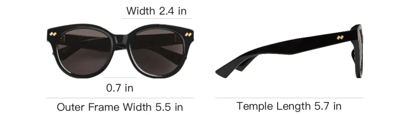 Bottega Veneta Recycled Acetate Ester Round Sunglasses Women's Black-3