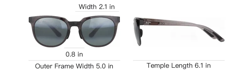 Maui Jim Plate Frame Square Sunglasses Unisex Black-3
