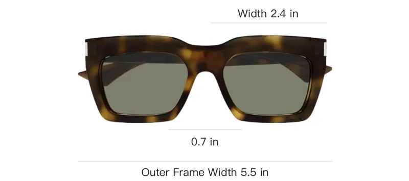 SAINT LAURENT Recycled Acetate Rectangular Sunglasses Unisex Brown-2
