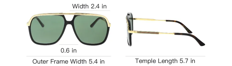 GUCCI Pilot Frame Sunglasses-4