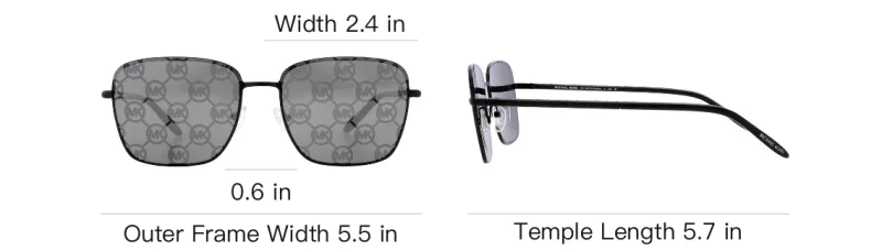 MICHAEL KORS Metal Square Sunglasses Men's Black-4