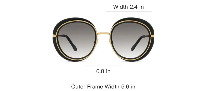 FRED Metal Irregular Shape Sunglasses Unisex Gold/Black-2