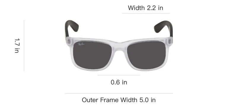 RayBan Justin Classic Rectangular Frame Sunglasses-1