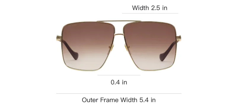 GUCCI Interlocking Sunglasses Unisex Gold/Gradient Brown-4