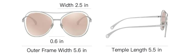 CHANEL Metal Aviator Sunglasses Women's Silver-4