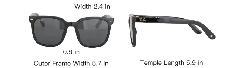 RayBan Plate Square Sunglasses Unisex Black-3