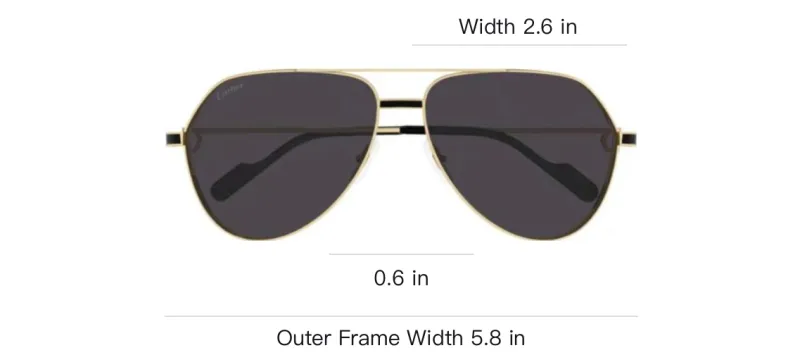CARTIER Metal Aviator Sunglasses Men's Gold-3