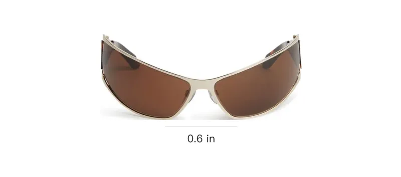 OFF-WHITE Metal Irregular Shape Sunglasses Unisex Gold-2
