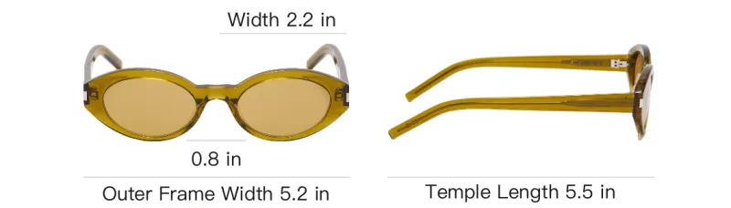 SAINT LAURENT Acetate Oval Sunglasses Women's Yellow-3