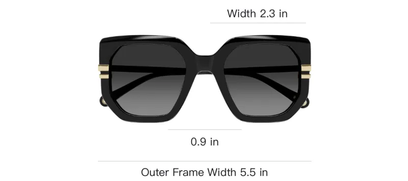 Chloe Recycled Acetate Irregular Shape Sunglasses Women's Black-2